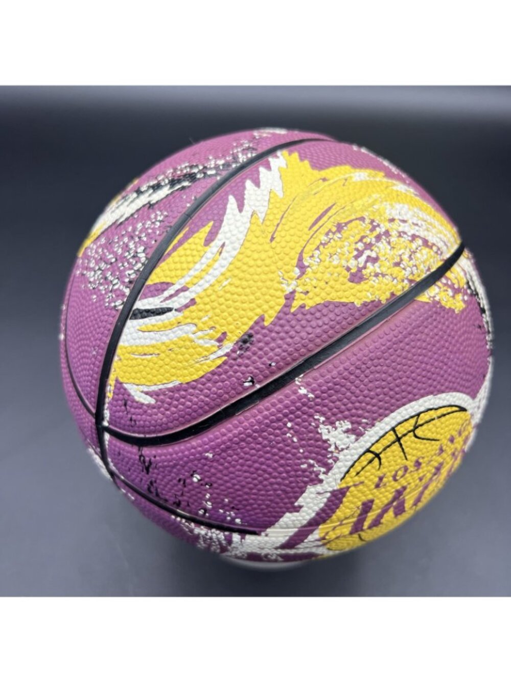 Vtg Spalding/LA LAKERS NBA Souvenir/Kid Toy Mini 7" Basketball; Purple/Yellow - Picture 4 of 9